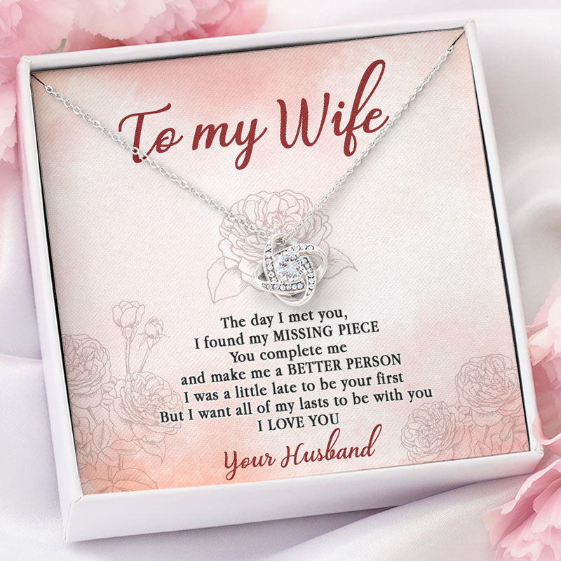 To My Beautiful Wife Love Knot Necklace, AnnIversary Gift, Valentine J –  All Family Gear Collections