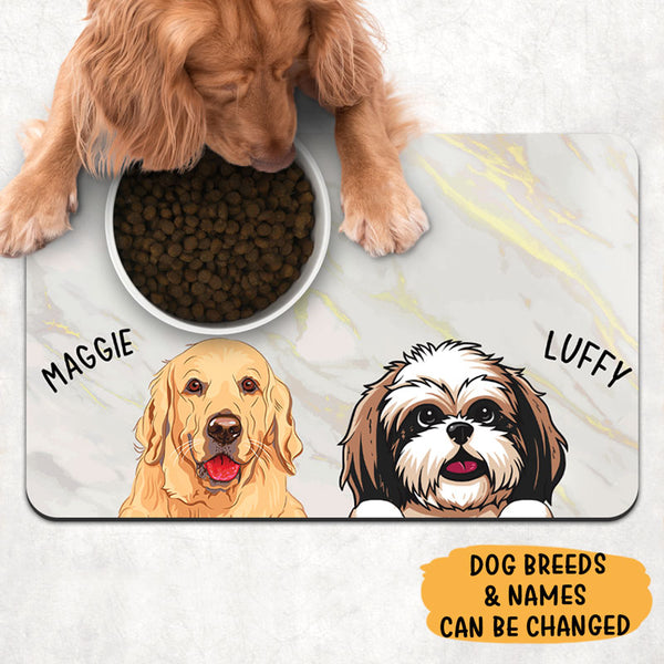 Buy Marble Personalized Pet Mat Pet Bowl Mats Dog Lover Gift Online in  India 