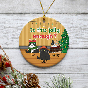 Is this Jolly enough, Personalized Circle Ornaments, Custom Gift for Cat Lovers