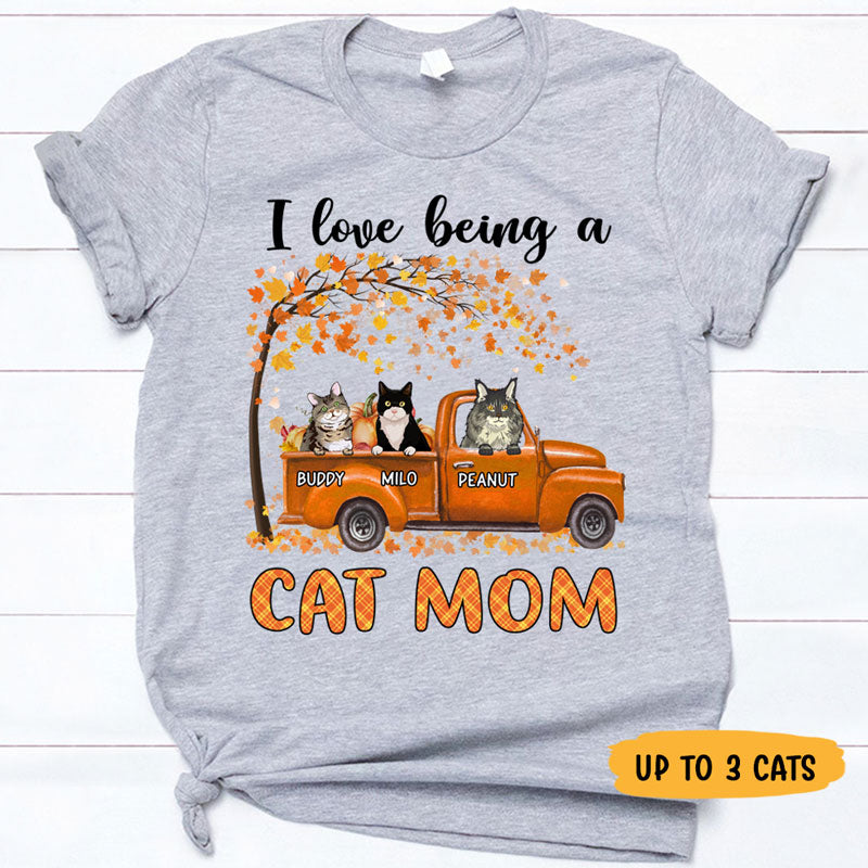 I Love Being A Cat Mom, Autumn, Gift For Cat Mom, Personalized Gift For Cat Lovers