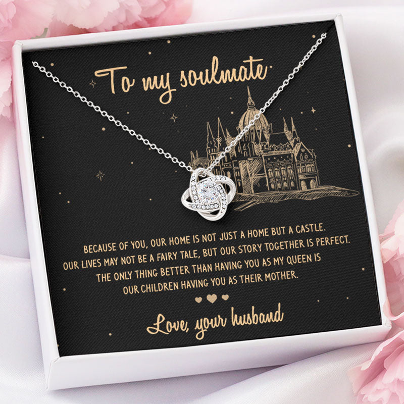 Not Just A Home But A Castle, Personalized Luxury Necklace, Message Card Jewelry, Gift For Her