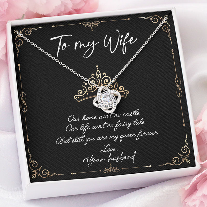 You Are My Queen Forever, Personalized Luxury Necklace, Message Card Jewelry, Gifts For Her