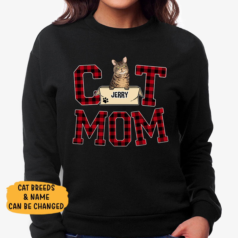 Cat Mom, Personalized Custom Sweaters, T shirts, Shirt for Cat Lovers