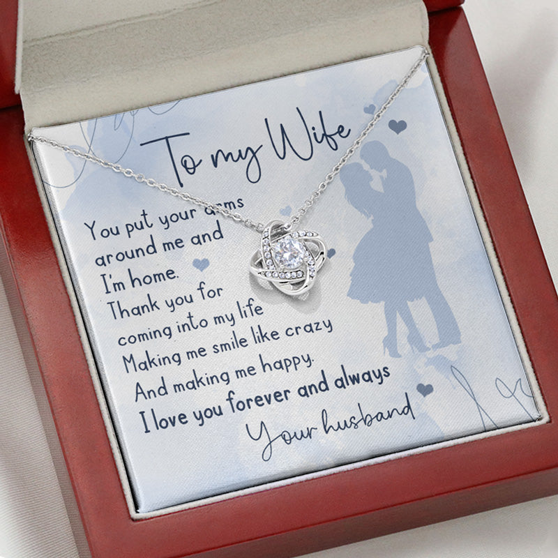 You Put Your Arms Around Me, Personalized Luxury Necklace, Message Card Jewelry, Gift For Her