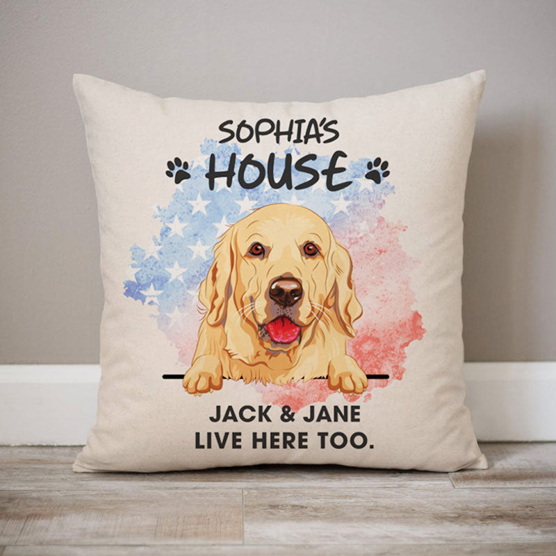 Welcome To The Dog House Pillow, Personalized Pillows, Custom Gift for Dog Lovers