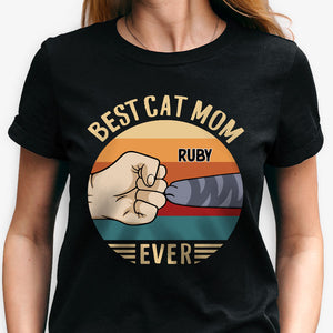 Best Cat Dad Mom Ever Fist Bump, Personalized Shirt, Custom Gifts For Cat Lovers