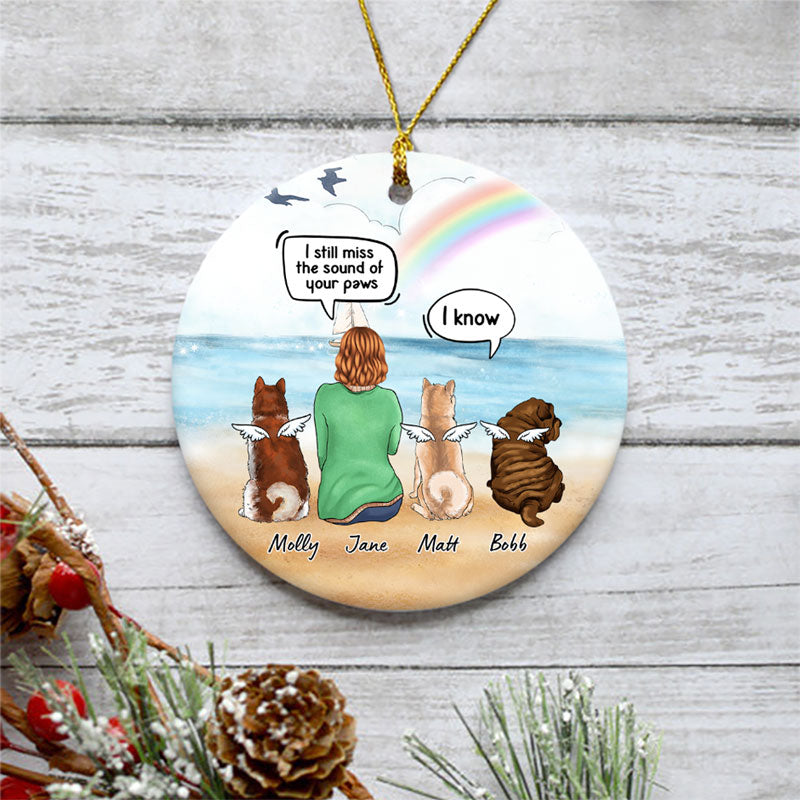 Personalized Ornament, A Girl Gardening With Dogs, Gift For