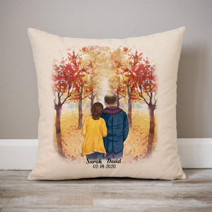 Personalized Autumn Couple Pillow, Fall Anniversary gifts, Gifts for him, Gifts for her