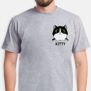 Cat Lovers Custom Shirt, Pocket Tee, Personalized Gifts for Cat Lovers
