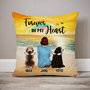 Forever In My Heart, Dog Memorial Pillow, Personalized Pillows, Custom Gift for Dog Lovers