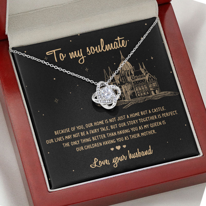 Not Just A Home But A Castle, Personalized Luxury Necklace, Message Card Jewelry, Gift For Her