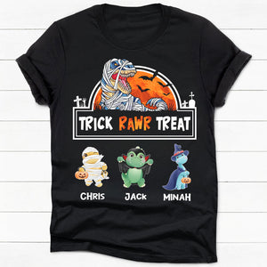Trick Rawr Treat, Halloween Dinosaurs, Custom Shirt, Sweater, Hoodie, Personalized Family Gift