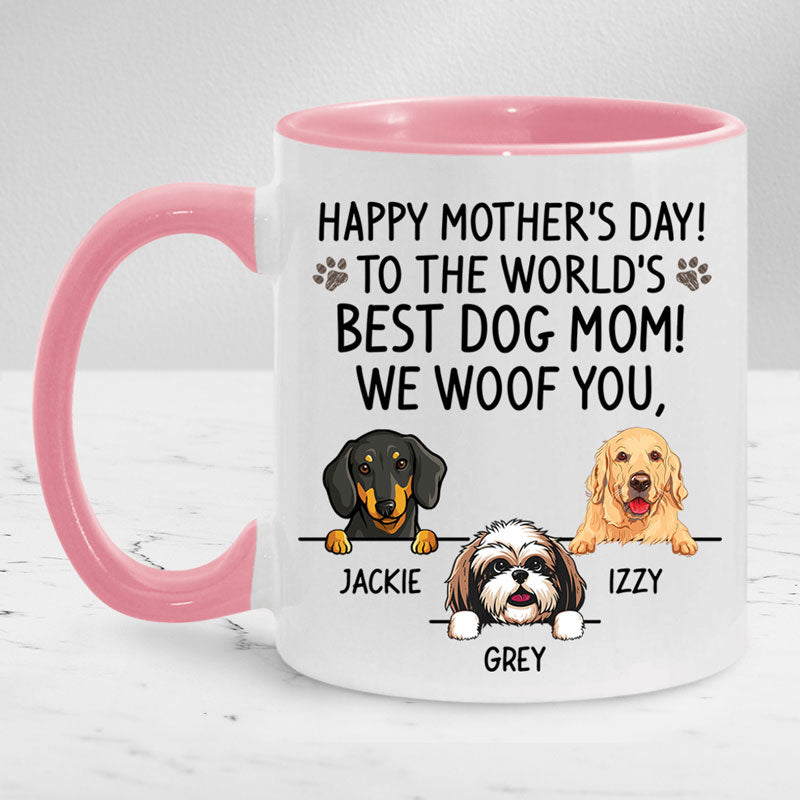 To The World's Best Dog Mom, Personalized Accent Mug, Mother's Day Gifts