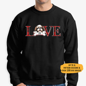 Love, Personalized Custom Sweaters, T shirts, Gifts for Dog Lovers