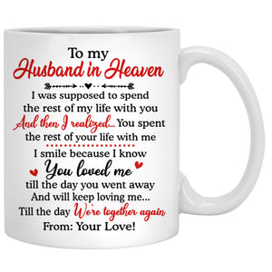 To My Husband In Heaven, Winter Street, Custom Mugs, Personalized Memorial Gift