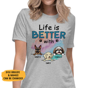 Life is better with Dogs, Custom T Shirt, Personalized Gifts for Dog Lovers