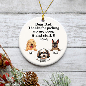 Poop and Stuff, Personalized Circle Ornaments, Custom Gift for Dog Lovers