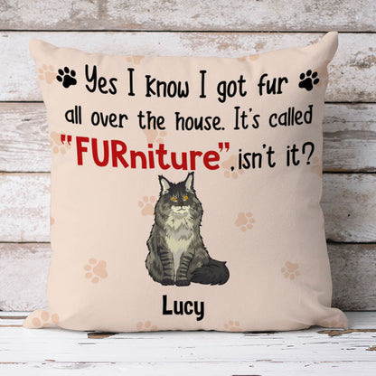 It's Called FURniture, Personalized Pillows, Custom Gift for Cat Lovers