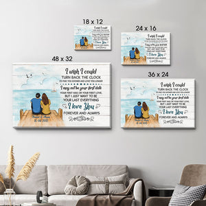 Personalized I Wish I Could Turn Back The Clock Canvas, Beach Dock, Premium Canvas Wall Art