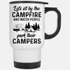 Let's Sit By The Campfire, Personalized Camping Travel Mug, Gift For Camping Couple