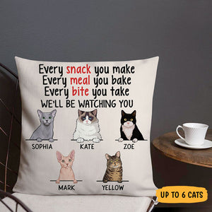 Every snack you make, Personalized Pillows, Custom Gift for Cat Lovers
