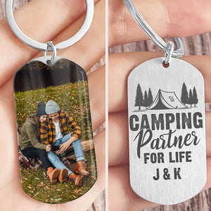 Camping Partner For Life, Personalized Keychain, Gifts For Him, Anniversary Gifts, Custom Photo