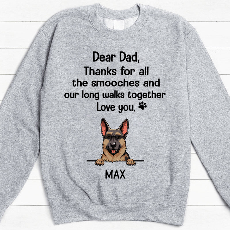 Thanks For Smooches And Walks Together, Personalized Custom Hoodie, Sweater, T shirts, Christmas for Dog Lovers