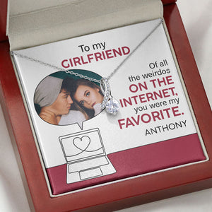 On Internet You Were My Favorite, Luxury Necklace, Custom Message Card Jewelry, Gifts For Her