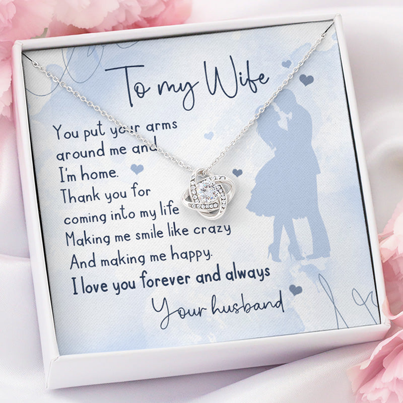 You Put Your Arms Around Me, Personalized Luxury Necklace, Message Card Jewelry, Gift For Her
