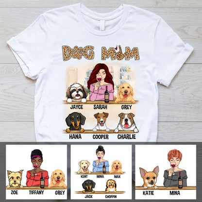 Dog Mom I Love You, Leopard, Personalized Dogs Shirt, Customized Gifts for Dog Lovers, Custom Tee