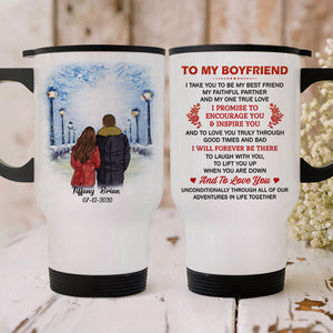 I Promise To Encourage You, Winter Street, Personalized Travel Mug, Anniversary Gifts
