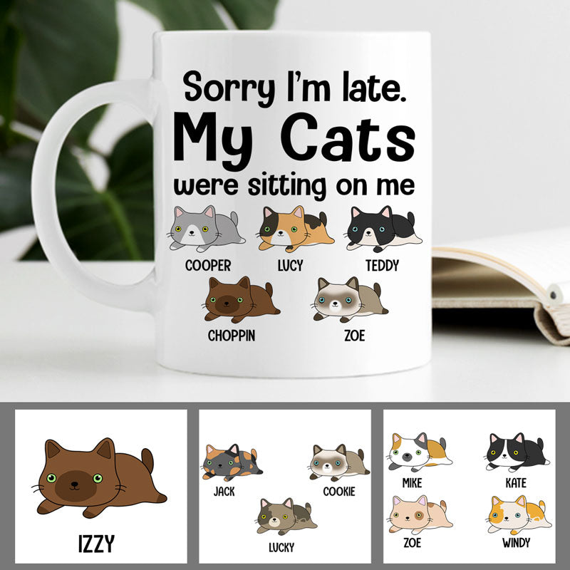 Late Cats, Custom Coffee Mug, Personalized Gifts for Cat Lovers