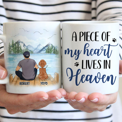 A Piece Of My Heart Memorial Mugs, Customized Mug, Personalized Gift for Dog Lovers