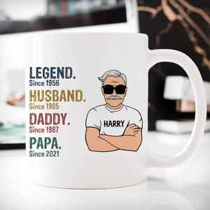Legend Husband Since Year Old Man, Personalized Mug, Gifts for Dads and Grandpas, Father's Day Gifts