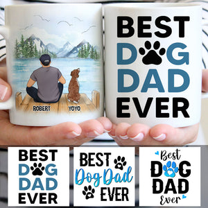 Best Dog Dad Ever, Mountain, Customized Mug, Personalized Gift for Dog Lovers