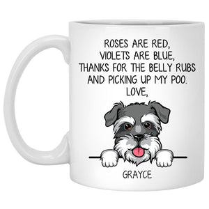 Roses are Red, Funny Schnauzer Personalized Coffee Mug, Custom Gifts for Dog Lovers
