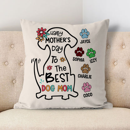 Happy Mother's Day Best Dog Mom, Personalized Pillows, Custom Gift for Dog Lovers