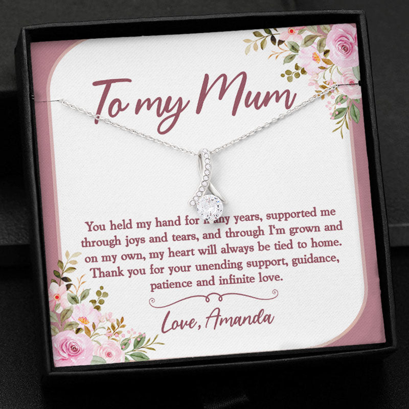Your Unending Support, Luxury Necklace, Custom Message Card Jewelry, Mother's Day Gifts