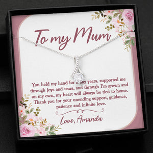 Your Unending Support, Luxury Necklace, Custom Message Card Jewelry, Mother's Day Gifts