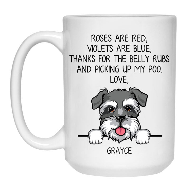 Roses are Red, Funny Schnauzer Personalized Coffee Mug, Custom Gifts for Dog Lovers