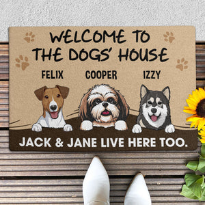 Welcome To The Dog House, Gift For Dog Lovers, Personalized Doormat, New Home Gift