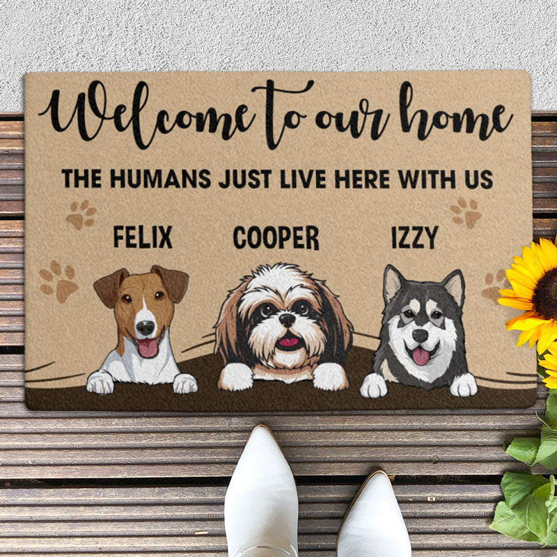 Welcome To Our Home, Gift For Dog Lover, Personalized Doormat, New Home Gift