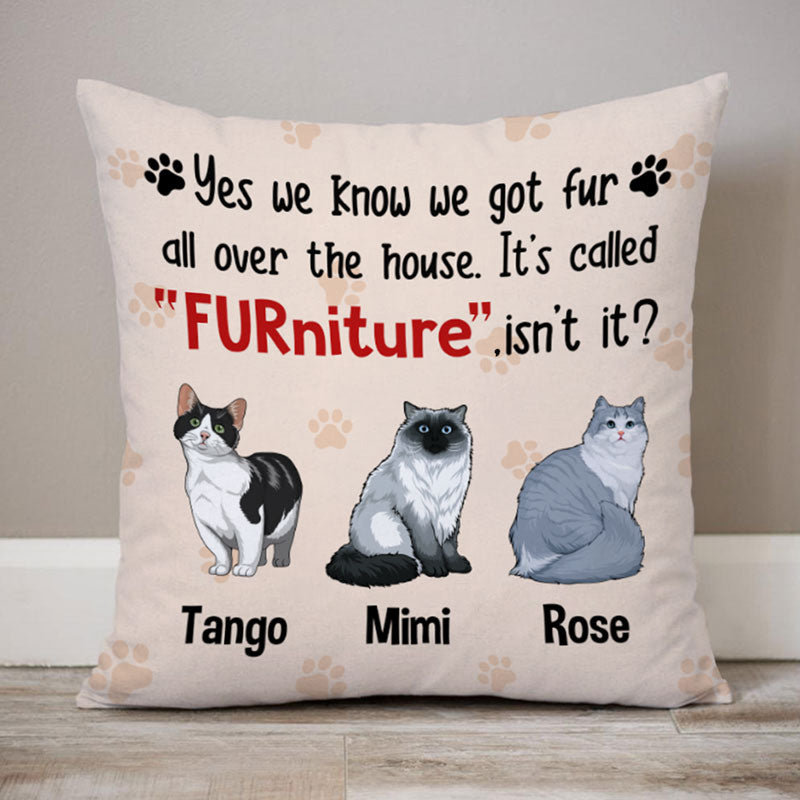 It's Called FURniture, Personalized Pillows, Custom Gift for Cat Lovers