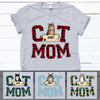 Cat Mom, Custom Pattern T Shirt, Personalized Gifts for Cat Lovers