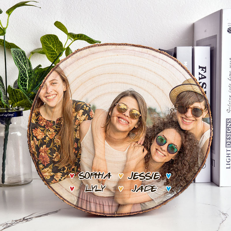 FRIENDS, Personalized Photo Wood Slice, Custom Photo Gift, Gifts For Best Friends