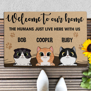 Welcome To Our Home Cat, Gift For Cat Lovers, Personalized Doormat, New Home Gift