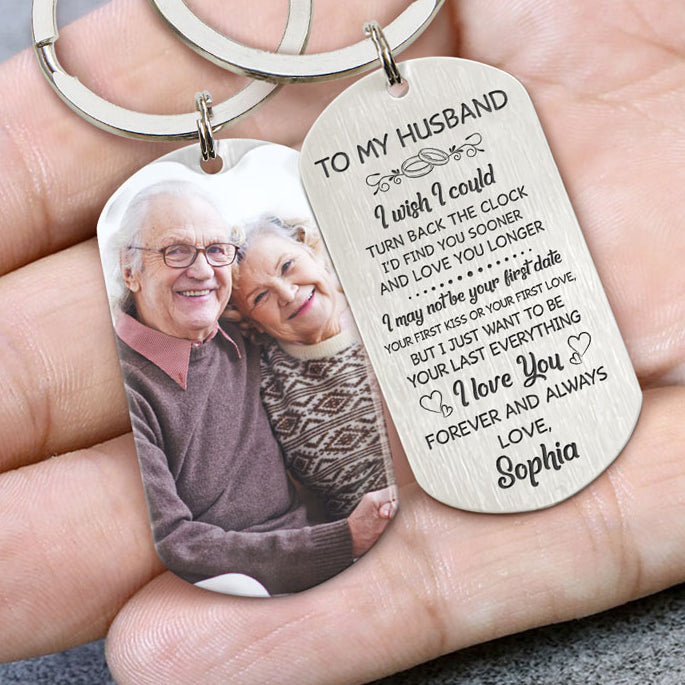 Turn Back The Clock, Personalized Keychain, Anniversary Gifts For Him, Custom Photo