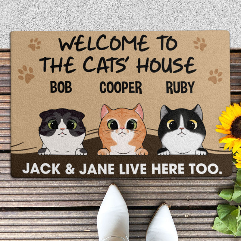 Welcome To My House Cat Doormat, Gift For Cat Lovers, Personalized