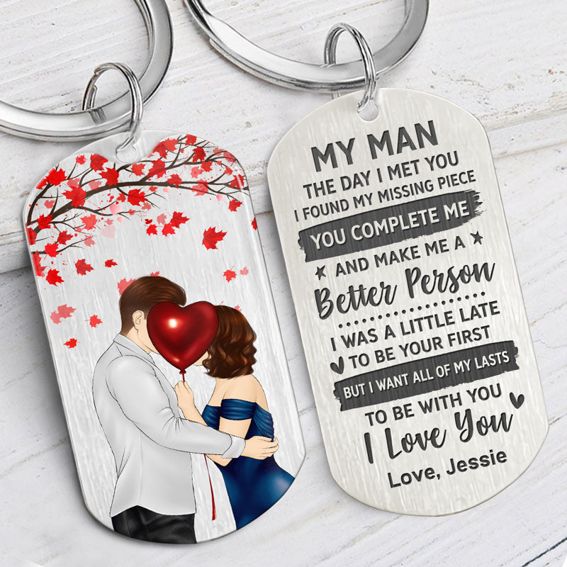 I Found My Missing Piece, Personalized Keychain, Anniversary Gifts For Him