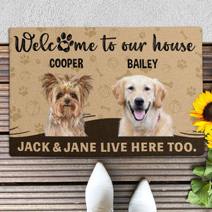 Welcome To Our House, Custom Photo Doormat, Gift For Pet Lovers, Personalized Doormat, New Home Gift